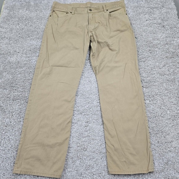 Polo Ralph Lauren Mens Pants 38x30 Brown Chino Straight Twill Classic Fit‎ READ - Picture 1 of 15